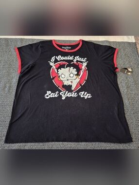 Torrid Betty Boop Black & Red Graphic T-shirt Size 4x NEW
